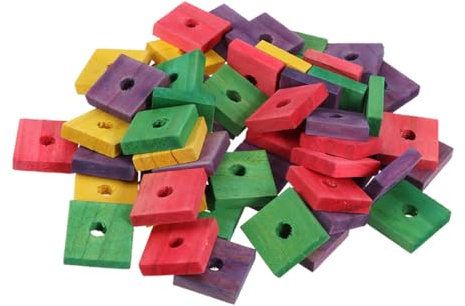 Toddmomy 50 giocattoli da masticare per pappagalli, giocattolo fai da te, per tritare pappagalli, ara, giocattolo in legno, pappagallo, giocattolo per cignare i denti