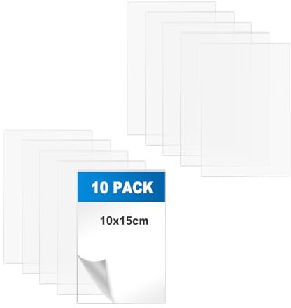 10 Pièces 100 x 150 x 1 mm Plaque Acrylique Transparente, Feuille de Plastique Plaque Transparent pour Remplacement du Verre du Cadre Photo, l'affichage des Projets, Peintures