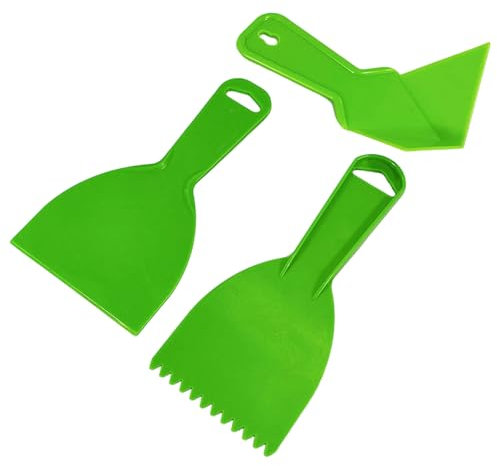 Juego de 3 espátulas de masilla y espátula con muescas de dientes para construcción, bricolaje y mejoras del hogar