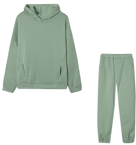 Pantaloni Tuta Donna Curvy, Tuta Pile Donna Invernale da Casa in Taglie Forti Completo Termico Completi Palestra Tute Eleganti Cerimonia Lana Vestiti Curvy Verde XL