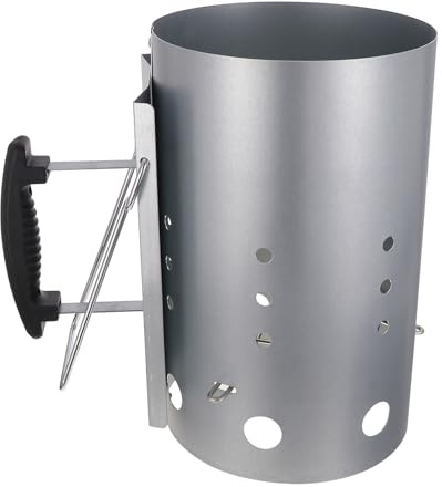 Veemoon Accenditore Barbecue Carbonella Galvanizzato con Manico Nylon Antiscottatura Avviatore Rapido per BBQ Esterno Starter per Carbonella Facile e Veloce