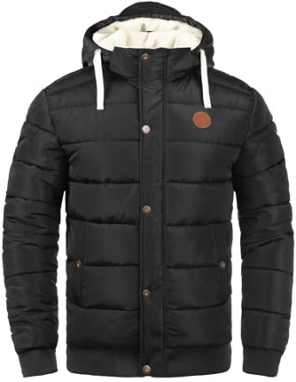 BLEND Frederico Chaquetón Chaqueta De Invierno con Forro De Peluche para Hombre con Capucha, tamaño:XL, Color:Black (70155)