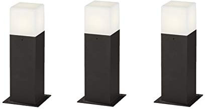 LED-utomhusgolvlampa, set om 3 sockellampor i antracitgrå, höjd 30 cm – mångsidig utomhusbelysning för hem och trädgård