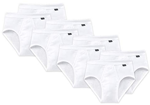 Schiesser Men's 2 Pack Sports Briefs with Fly - Essential Fine Rib