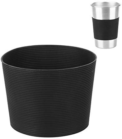Cafopgrill Flasche Cup Sleeve, 10 Stück rutschfeste hitzebeständige Silikon Flasche Cup Sleeve Wasser Mug Cover Protector schwarz