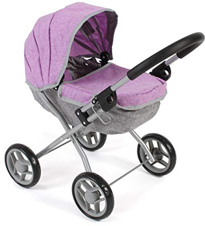 Passeggino per Bambole Lilli, Piccolo Passeggino per Bambole, Colore: Viola Melange