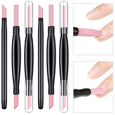 Mudder 6 Pieces Mother Day Gifts Pumice Stone Cuticle Remover Stick Double Headed Nail Buffer Polishing Pen Manicure Pedicure Tool for Women Girl Salon Home Use Happy Mother Day Gift