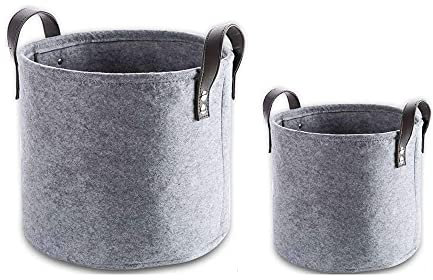 2 Piezas Bolsa para Leña Fieltro, Cubo Fieltro para Almacenamiento, Cesta para Leña, 2 Especificaciones, para Almacenar Ropa Sucia, Artículos Sucios, Juguetes para Niños