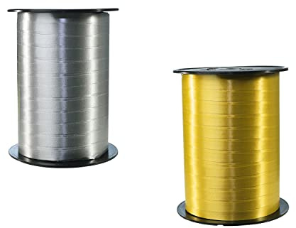 Clairefontaine 601755AMZC - lotto da 2 bobine di nastro liscio - 500mx0,7 cm - imballo regalo, accessorio da decorazione - Oro/Argento