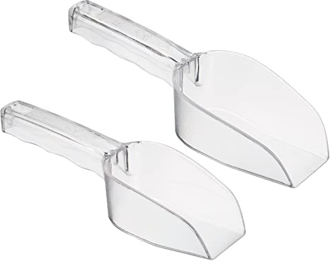 PATIKIL Ice Scoop, 2 Pack PC Plastic Small Ice Maker Flour Cereal Sugar Utility Handle Shovel for Home Kitchen, Clear