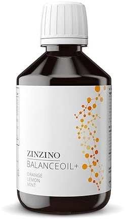 ZinZino BalanceOil+ olio di pesce con omega-3 2478 mg, omega-9, vitamina D3, tocoferolo, DHA, EPA con olio d'oliva sapore di limone, 300 ml