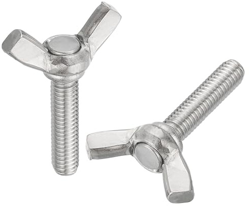 QUARKZMAN 30pz Viti Farfalla a Ali M6-1x25mm, Viti Farfalla a Mano in Acciaio Inossidabile 304, Viti Farfalla a Mano a Testa a Farfalla