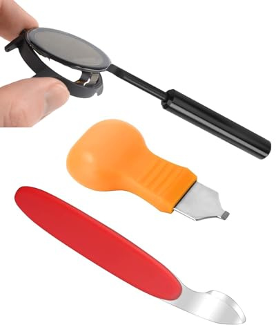 Watch Back Cover Remover Case Opener Pry Knife Battery Repair Kit 3Pcs | Durable steel popping levers; ergonomic watchmaker dismantling wedges; for effortless battery swap