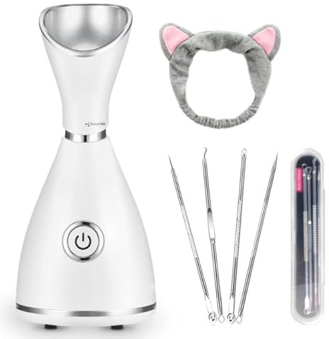 Steamer 70ML Facial Steamer Warm Mist Face Steamer for Women Moisturizing Pore Cleansing with 4 Pcs Facial Cleanser