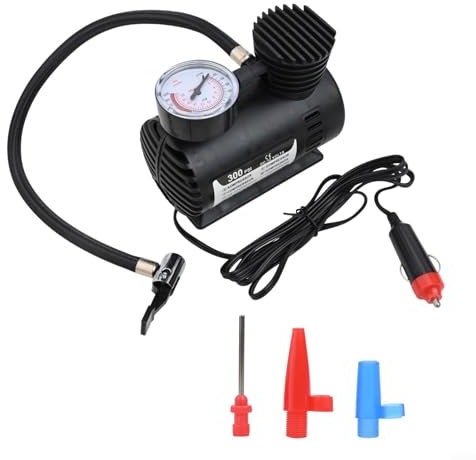 Emiif Compresor inflador de neumáticos de coche portátil de 300 PSI 12 V, bomba de aire eléctrica para camiones, motocicletas, vehículos todoterreno