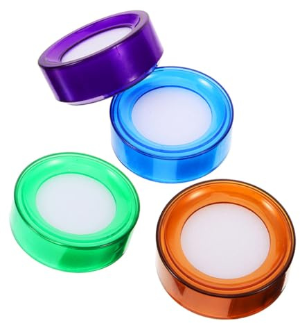 DEARMAMY 4 pezzi Spugnette Idratanti per Dita da Scrivania Umidificatori Ergonomici per Contare Soldi per Cassieri e Banche Colori Misti Design Elegante e Funzionale