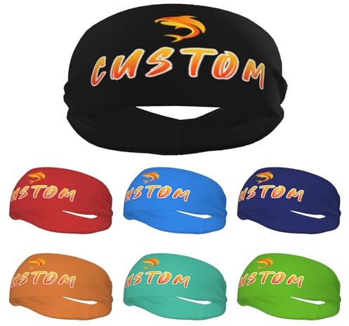 Fasce sportive personalizzate per uomini e donne con logo fotografico, testo, numero, fasce elastiche per capelli, traspiranti, per corsa, palestra, ciclismo, basket, calcio, yoga