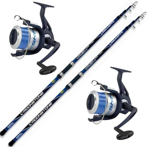 Canna Pesca surfcasting STORIONE SPIGOLA ORATA MT. 4,20 combo scogliera + Mulinello 7000 kit Mare 2 pezzi