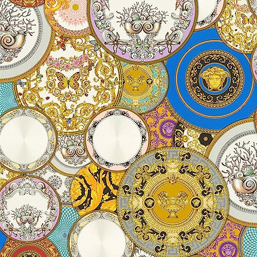 Luxury Wallpaper Versace 3 Non-Woven Wallpaper 10.05 m x 0.70 m Gold Blue Violet Made in Germany 349011 34901-1