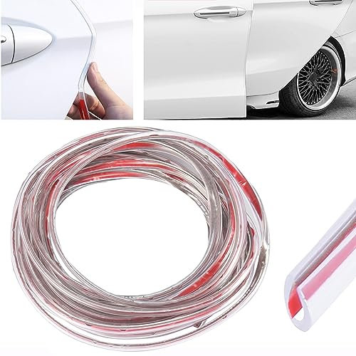 Protection Portiere Voiture, CTRICALVER 5M Car Edge Trim Seal Pad de Protecteur de Bord de Porte de Voiture en forme de U, adapté aux voitures SUV MPV et à la plupart des modèles (Transparent)