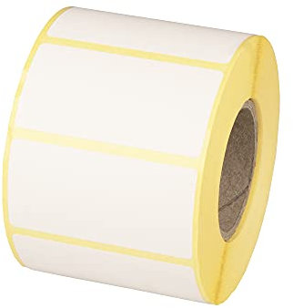 MDlabels Weiße Thermo etiketten auf Rolle - 60x30 mm - 1000 Stück - permanent haftend, für Barcode, weiße Klebeetiketten zur Beschriftung Thermische etiketten