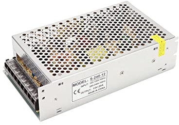 QWORK® Schaltnetzteil DC 12V 20A LED Netzteil Transformator, 240W, Angewendet auf Automatisierung, LED Anzeige, Kommunikation