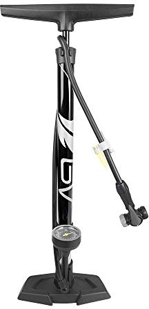 BV Bicycle Pump Durable Steel Bike Floor Pump 17/24 inch Smart Valve Head, 160 psi, Automatically Reversible Presta and Schrader (Black- Full Size)
