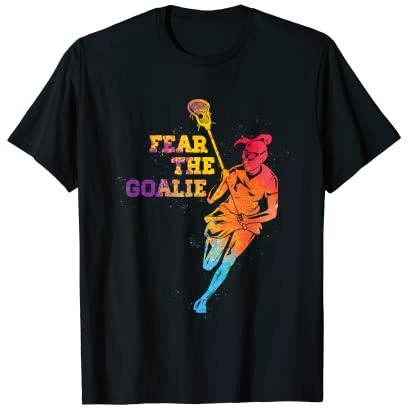 Fear The Goalie Lacrosse Stick-Helmet Women Sport Colorful T-Shirt