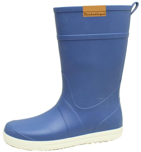 Bockstiegel Bottes de pluie mi-hautes en caoutchouc pour femme, Bleu/blanc, 43 EU