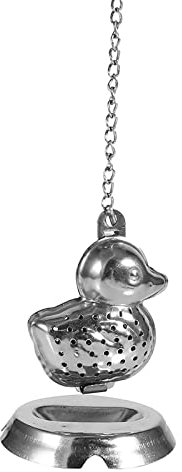 Tea Infuser - Stylish Duck Design in Shiny Silver for a F & Eleg Experience