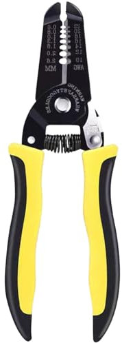 10-22 AWG Wire Stripper Cutter Wire Stripping Tool with Safety Lock, Multi-Function Hand Tool for Solid and Stranded Cables, Professional Pliers Tool for Electricians and DIY Enthusiasts