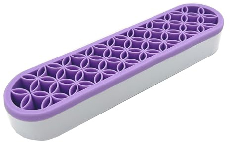 TANG SONG 1 PC Silicone Make up Brush Holder Cosmetic Storage Box Desktop Organizers (Light Purple)