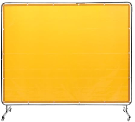 VEVOR Rideau de Soudage avec Cadre, 1,8x2,4 m Écran de Protection pour Soudure en Vinyle Ignifuge sur 4 Roues Pivotantes 2 Verrouillables, Rideau Mobile Professionnel pour Atelier, Industrie, Jaune