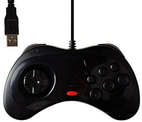 Retrogame Saturn-Style USB Controller für PC Windows, Kabelgebunden, Retro-Emulator-kompatibel
