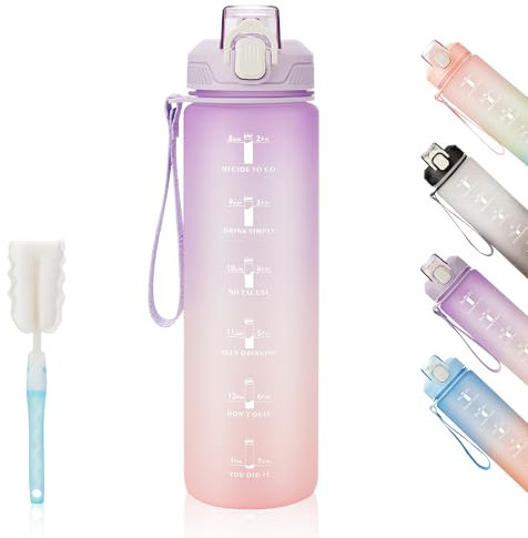 YC Kitchen Trinkflasche 1L – Wasserflasche 1L, auslaufsichere und BPA-freie Trinkflasche sport - Wasserflasche für Sport, Fitness, Kinder, Schule, Uni, Fahrrad, Outdoor