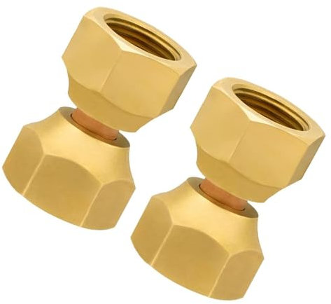 Whltzf TEMPERATACIÓN ALTACURA ARRILLA SIN PRIMERAS SWIVELS Adaptador Tuerca 3/8 Pulgadas Roscadas para Líneas Petróleo Líquido Aire Ajuste BrasStube para Líneas Combustibles