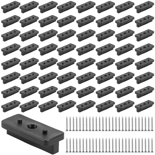 SYUTBOU 200 Clip di Fissaggio per WPC, 40 x 16,3 x 6,5 mm, in Plastica Nero, 200 Viti Autofilettanti da 32 mm, per Terrazze, Balconi ed Esterni