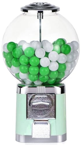 Máquina Expendedora De Chicles, Máquina Expendedora De Caramelos A Granel con 100 Bolas Vacías De 32 Mm, Banco De Chicles Que Funciona con Monedas, Dispensador Clásico De Caramelos Y Juguetes Teal