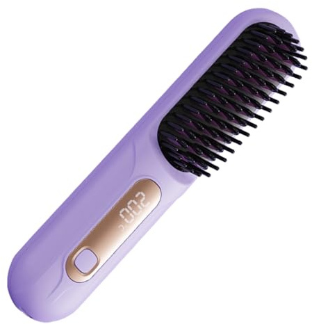 Mini-Haarglätter, tragbarer LED-Haarglätter mit 3 Temperaturen, Mehrzweck-Heizbürste, zum Stylen, Reisen, Zuhause, Salon, Mädchen, Party, Business, Outdoor