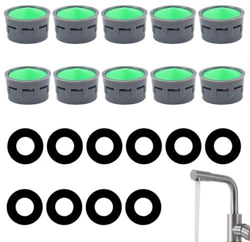 Alrens Perlatori per rubinetti 10 pezzi rubinetto aeratore aeratore rubinetto filtro filtro con guarnizione e filtro ABS ugello miscelatore aeratore risparmio acqua pezzi di ricambio per bagno cucina