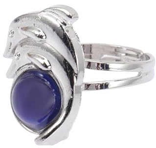 Bague à Changement de Couleur Animal, Ouverte et Ajustable pour Doigts | Alliage de Zinc et Acrylique, Surface Lisse, Style Fête, Taille Unique pour Hommes et Adolescents