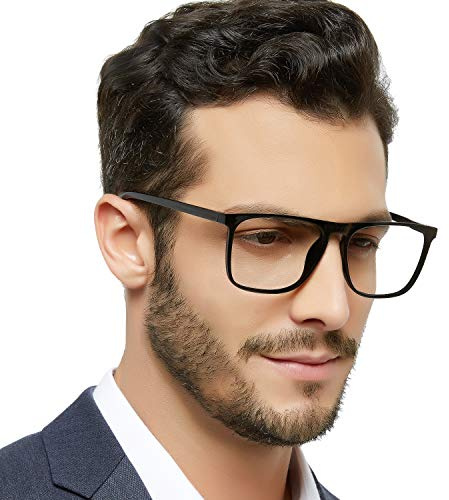 OCCI CHIARI Reading Glasses for Men 3.0 Large Black Reading Glasses Men's Large Readers Square Frame Glasses Durable Hinge (Black,300)