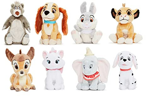 Simba Smoby Toys UK LTD Disney Classic Animals - Kleine Plüschtier-Kollektion: Balu 15 cm, Lady 14 cm, Klopfer 16 cm, Simba 15 cm, Bambi 15 cm, Marie 15 cm, Dumbo 17 cm, Dalmatiner 15 cm. (8 Stück) (6