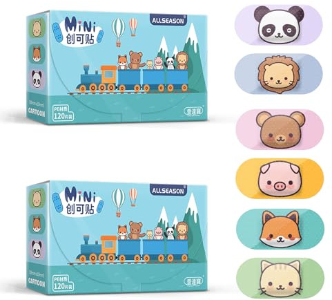 AndicAge 240pcs Kids Cute Cartoon Bandages for Girls & Boys - Flexible, Breathable for Toddlers' Cuts & Scrapes