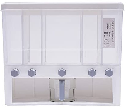 DeeDuud 5-In-1 MüSlispender Transparent Cerealienspender Mit Messbecher Abnehmbarer Oberer Deckel Lebensmittelspender FüR Rote Bohnen Reis Und Andere KleinköRner