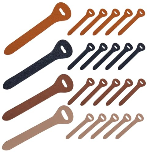 GORGECRAFT 24 Pieza 4 Colores Tiradores de Cremallera de Cuero Cabeza Deslizadores de Cremallera de Cuero Cabeza de Tirador de Cremallera de Piel de Vaca para Bolso Maleta Mochilas Colores Mezclados