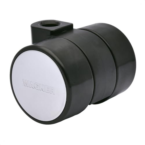 WAGNER 01010001 - Rueda doble para muebles (diámetro: 38 mm, altura 40 mm, tapa cromada, capacidad de carga de 50 kg, fabricado en Alemania)