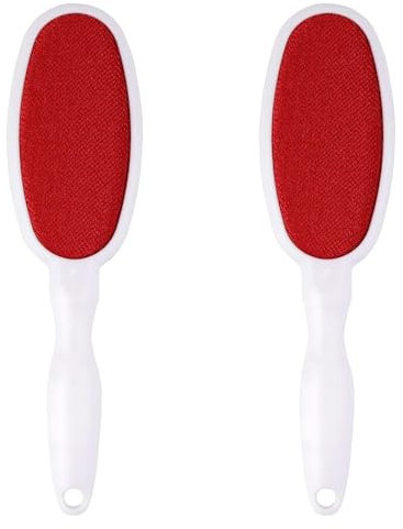 FIBOUND 2 Stück Fusselentferner doppelseitig, Tragbarer Fusselentferner, Redberry Fusselentfernerbürste, Kleiderbürste, Kamm zur Tierhaarentfernung, für Langhaarige Katzen und Hunde