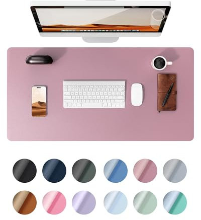 YSAGi Schreibtischunterlage 80x40cm, Premium Leder Mauspad XXL, Rutschfeste Tischunterlage Schreibunterlage, Multifunktionales Office Mousepad Schreibtisch Zubehör für Büro & Homeoffice (Mauve)