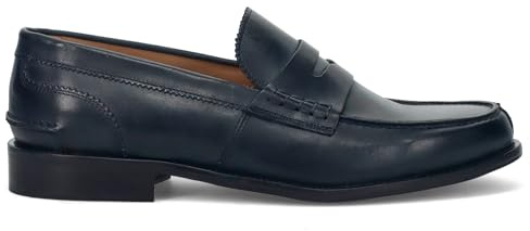 Sangiorgio Mocassino da Uomo Blu Scuro in Pelle - 301 Vitello Blu - Taglia 42